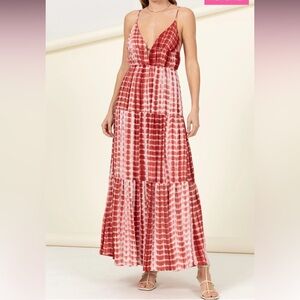 Chic Charming Charlie Rust Tie-Dye Maxi Dress